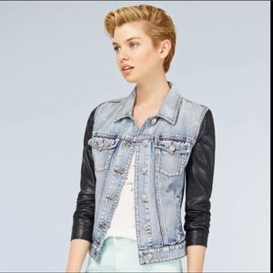 Aritzia Jean Jacket w Faux Leather Sleeves